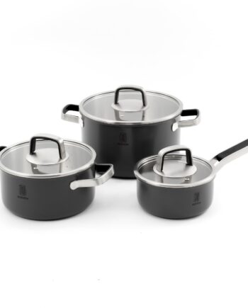 ROYDX Edelstahl Topfset Induktion, 6-teiliges Töpfe Set mit Glasdeckel und Stay Cool Griff topf set