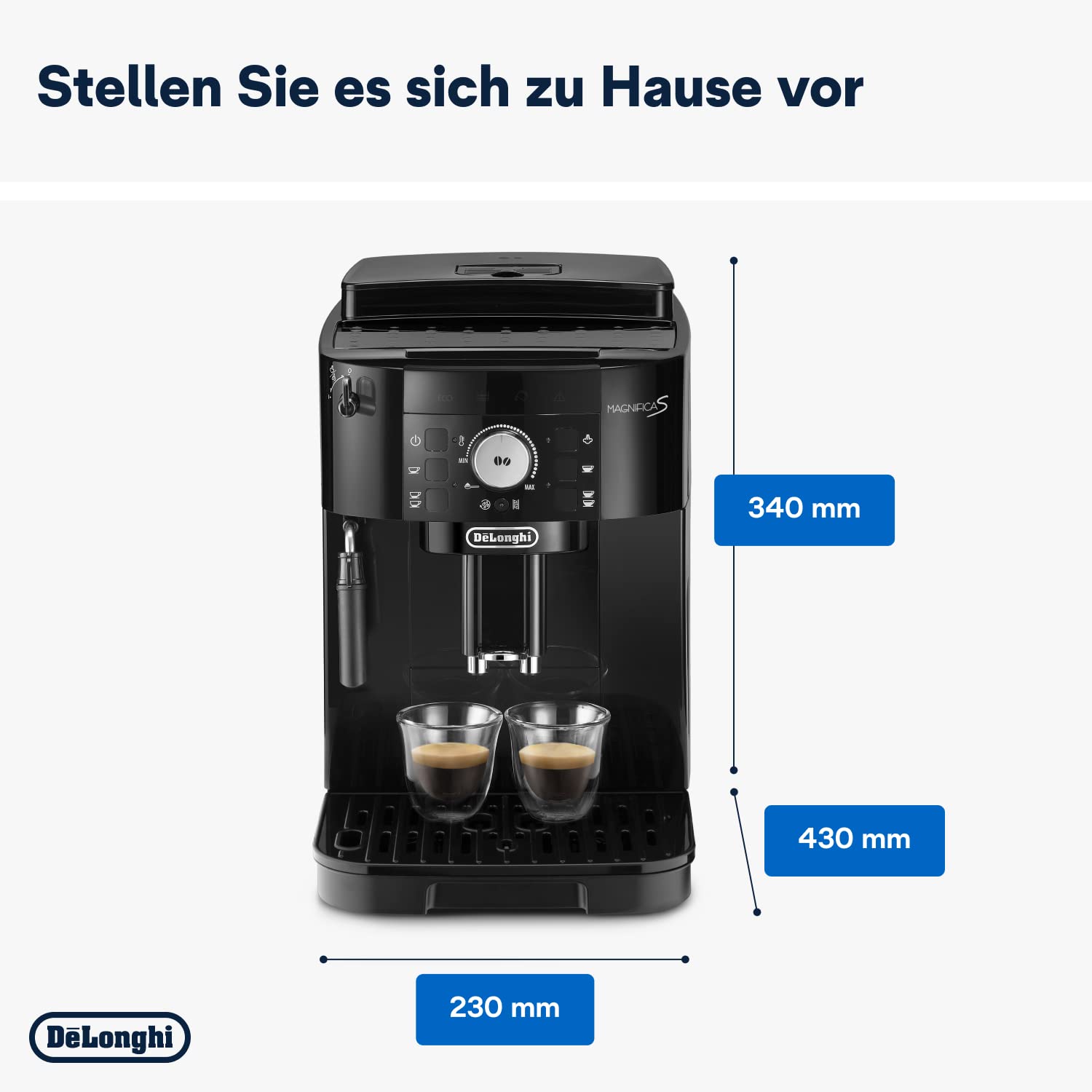 De’Longhi Magnifica S - Perfetto Kaffeevollautomat mit klassischem Milchaufschäumer, Espresso