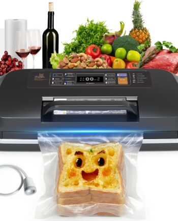 OidoZac 95kPa Vakumierergerät für Lebensmittel, 12-in-1 Vacuum Sealer mit Doppelter Heißsiegelung, Tropfschale