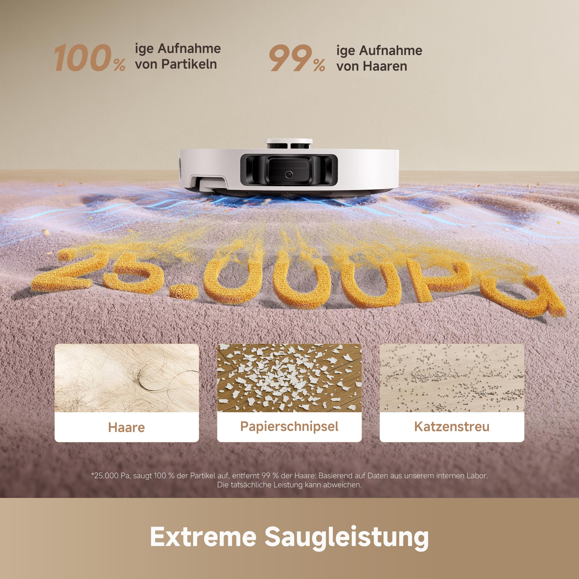 DREAME L10s Ultra Gen 3 Set staubsauger mit wischfunktion mit einer Saugkraft von 25.000 Pa