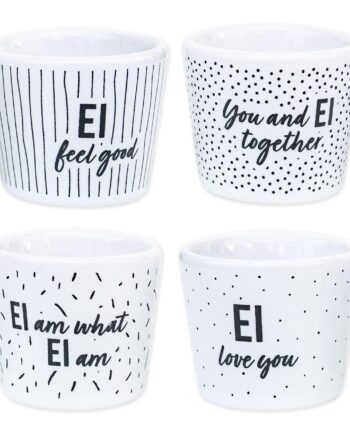 Papierdrachen - 4er Set Eierbecher aus Porzellan - Ei Love You